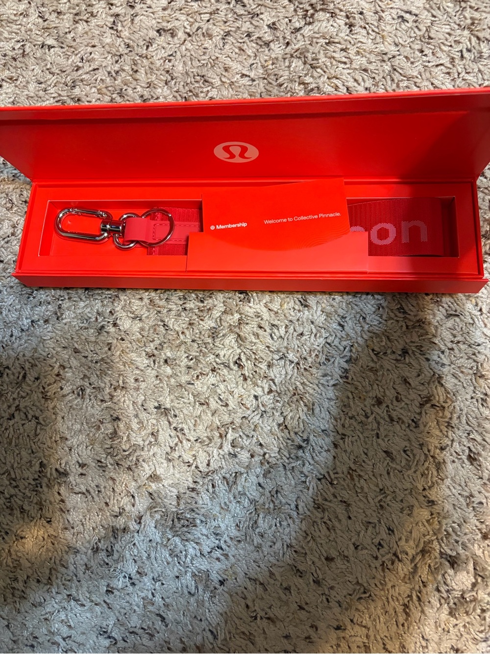 Lululemon Red Collectible Never Lost Keychain with Box